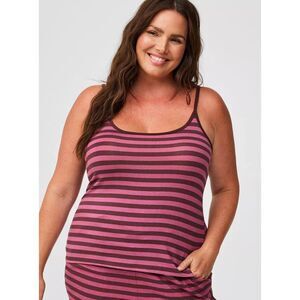 Torrid Super Soft Sleep Cami Tank Size 4 Pink Brown Stripe EUC